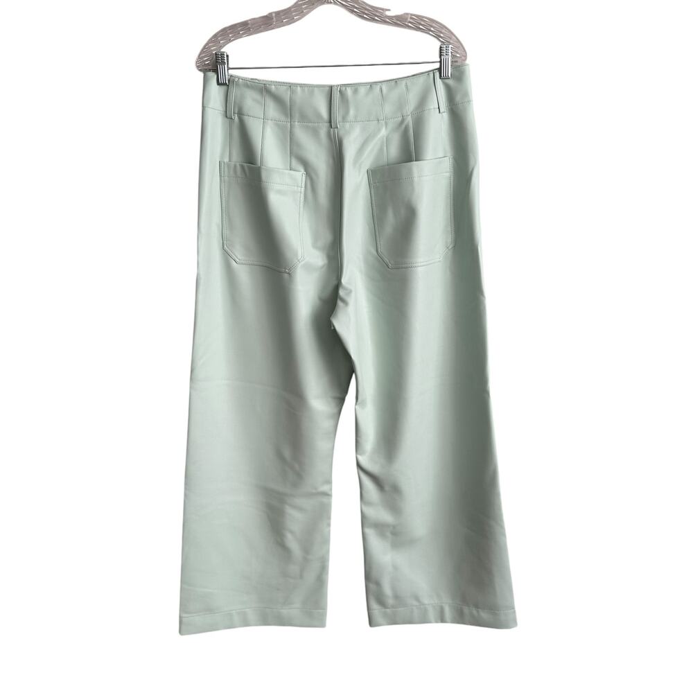 NEW Anthro Maeve The Colette Cropped Wide Leg Faux Leather Edition Mint Size 32 - Picture 11 of 13